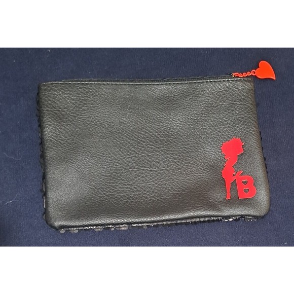 Ipsy Betty Boop Small/Medium Sequin Empty Cosmetic Makeup Zippered Bags Set of 2 - Picture 3 of 9